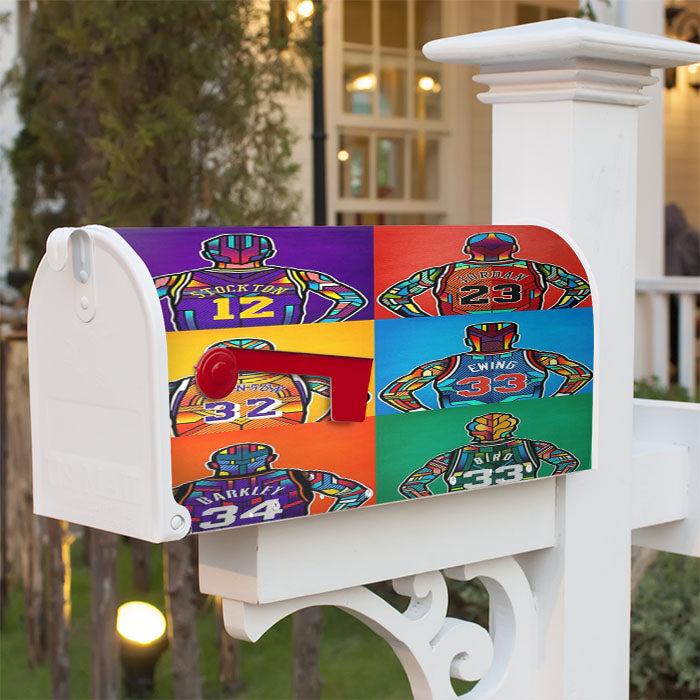 Nba Best Basket Ball Magnetic Mailbox Cover 18" X 21" Outdoor Decor
