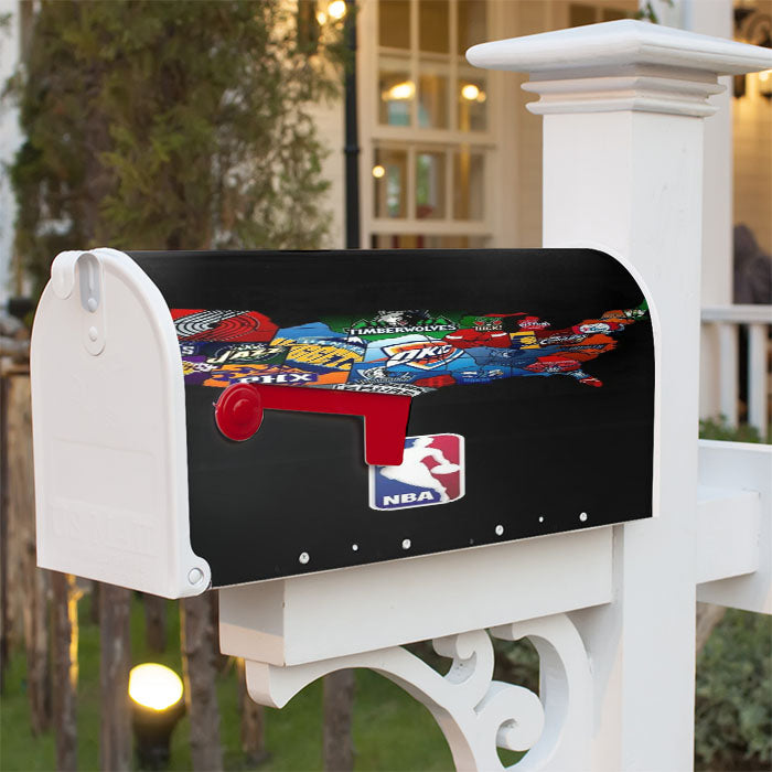 Nba Compilation Magnetic Mailbox Cover 18" X 21" Outdoor Decor