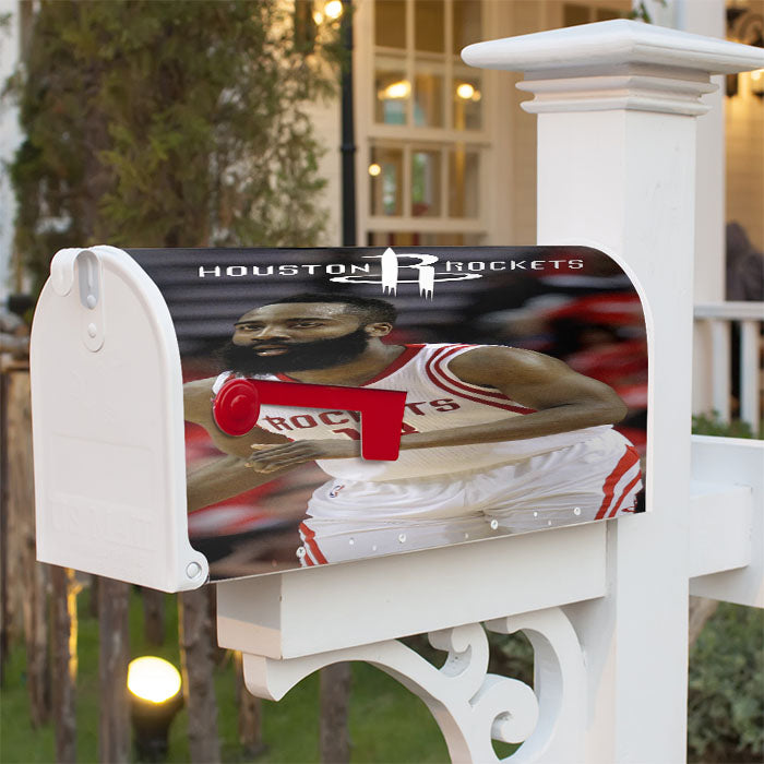 Nba Huston Rockets Magnetic Mailbox Cover 18" X 21" Outdoor Decor