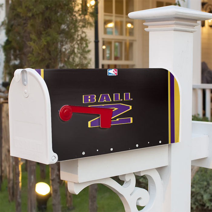 Nba Sport Lakers Ball Magnetic Mailbox Cover 18" X 21" Outdoor Decor
