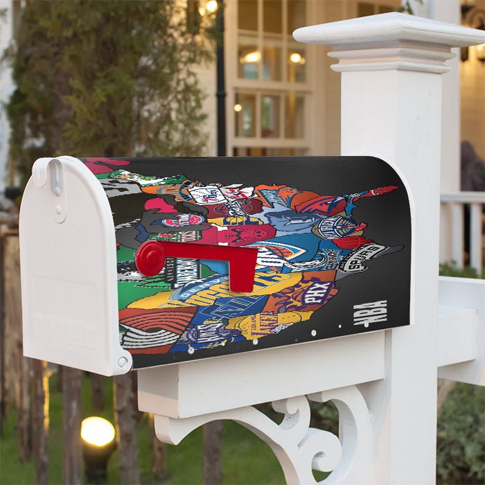 Nba Team Magnetic Mailbox Cover 18" X 21" Outdoor Decor