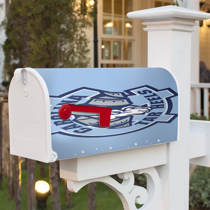 Nc Tarheels Logo On Blue Magnetic Mailbox Cover 18" X 21" Outdoor Decor