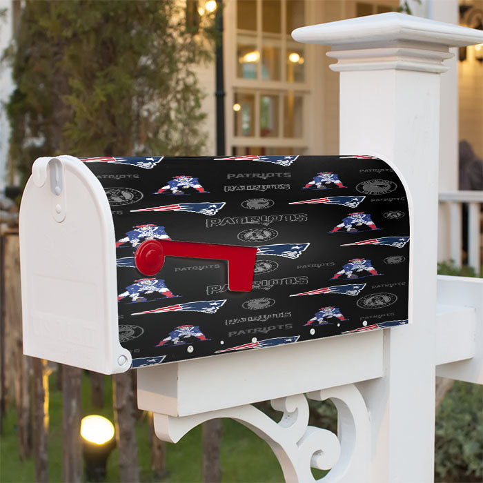 New England Patriots Logo Pattern Magnetic Mailbox Cover 18" X 21" Outdoor Decor