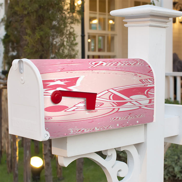 New England Patriots Pink Tall Magnetic Mailbox Cover 18" X 21" Outdoor Decor