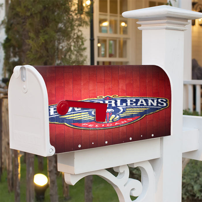 New Orleans Pelicans Hardwood Magnetic Mailbox Cover 18" X 21" Outdoor Decor