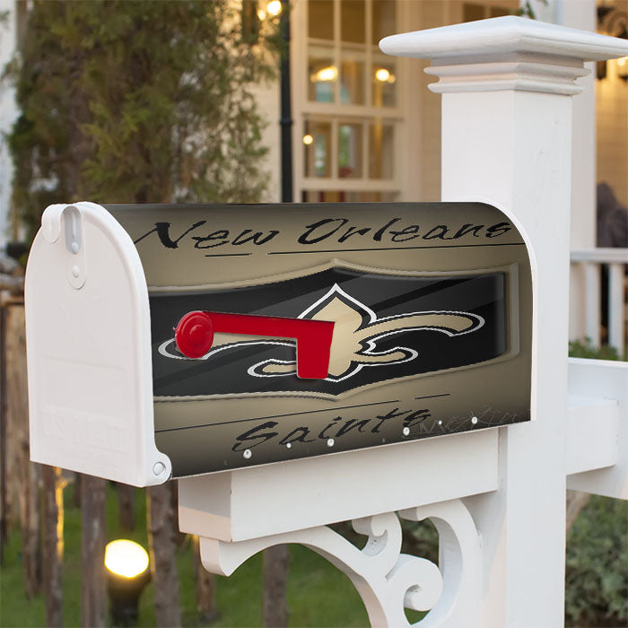 New Orleans Saints, Black, Drew Brees, Magnetic Mailbox Cover 18" X 21" Outdoor Decor