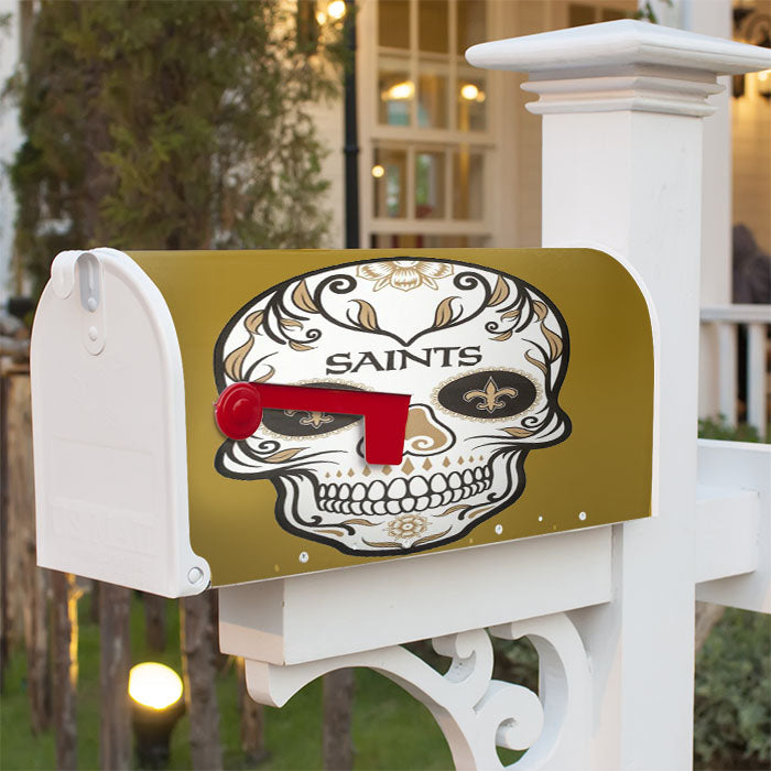 New Orleans Saints Skull Magnetic Mailbox Cover 18" X 21" Outdoor Decor