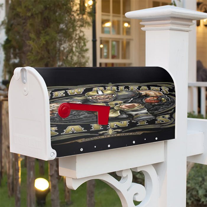 New Orlenas Saints Grinding Magnetic Mailbox Cover 18" X 21" Outdoor Decor