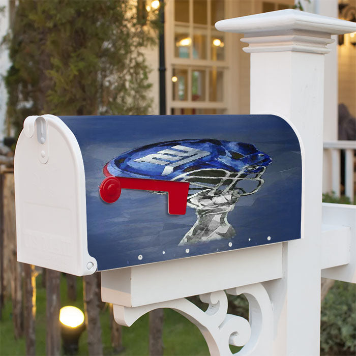 New York Giants Helmet Magnetic Mailbox Cover 18" X 21" Outdoor Decor