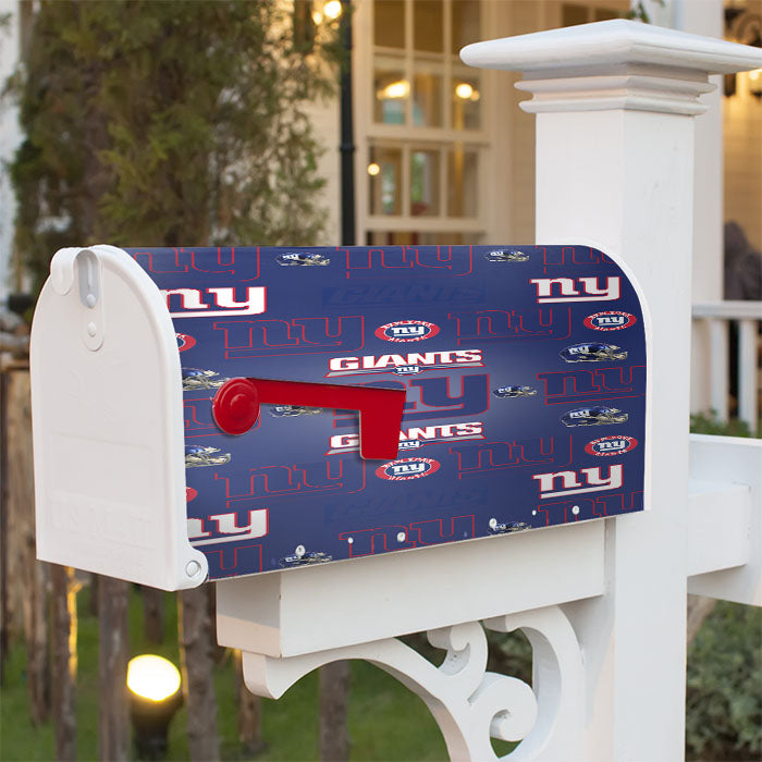 New York Giants Logo Pattern Blue Magnetic Mailbox Cover 18" X 21" Outdoor Decor