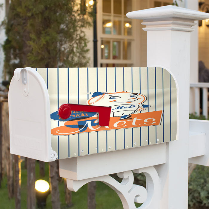 New York Mets Logo Baseball Magnetic Mailbox Cover 18" X 21" Outdoor Decor