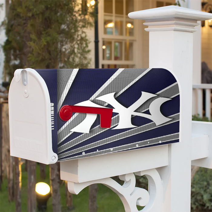 New York Yankees Classic Stripe Wallpaper Magnetic Mailbox Cover 18" X 21" Outdoor Decor