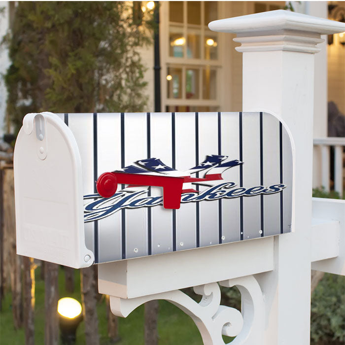 Newyork Yankees Stripe Magnetic Mailbox Cover 18" X 21" Outdoor Decor