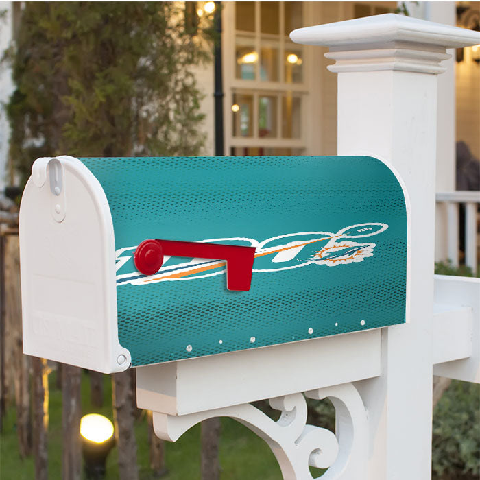 Nfl 100Th Miami Dolphins Wallpapers Magnetic Mailbox Cover 18" X 21" Outdoor Decor