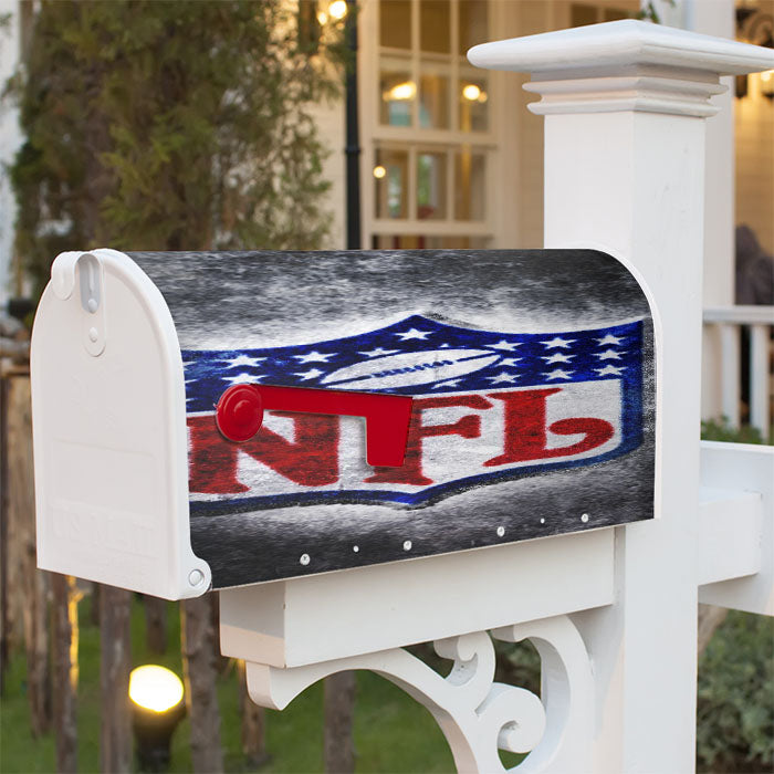 Nfl Logo Grunge Background Magnetic Mailbox Cover 18" X 21" Outdoor Decor