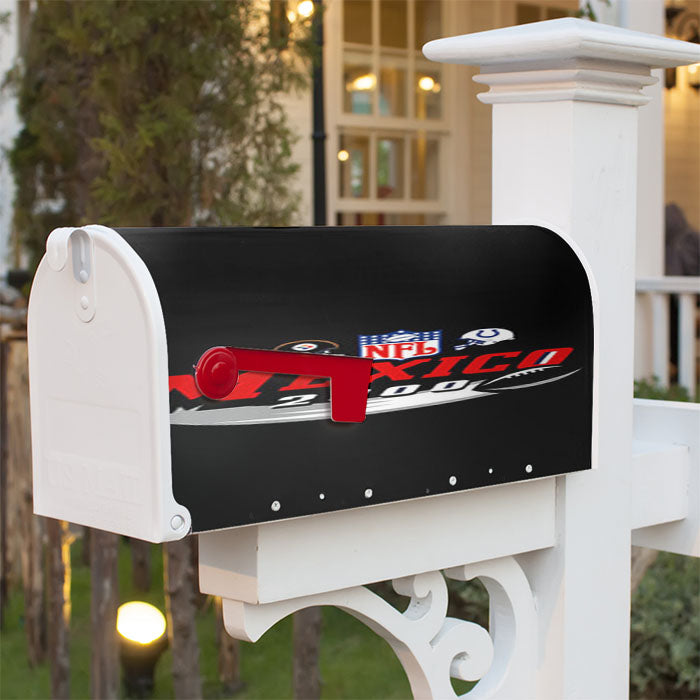 Nfl Mexico 2000 Black Magnetic Mailbox Cover 18" X 21" Outdoor Decor