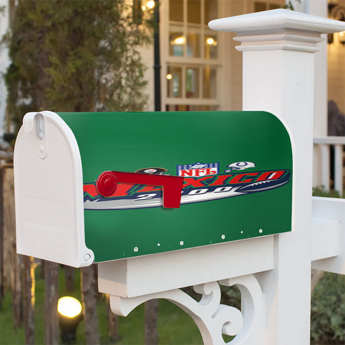 Nfl Mexico 2000 Green Magnetic Mailbox Cover 18" X 21" Outdoor Decor