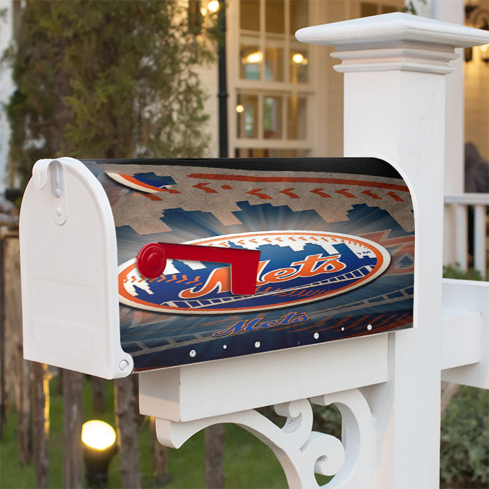 Ny Mets Magnetic Mailbox Cover 18" X 21" Outdoor Decor