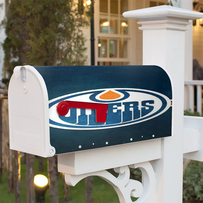 Oilers New Logo Magnetic Mailbox Cover 18" X 21" Outdoor Decor