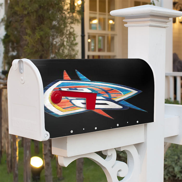Okc Thunder Logo Shield Magnetic Mailbox Cover 18" X 21" Outdoor Decor
