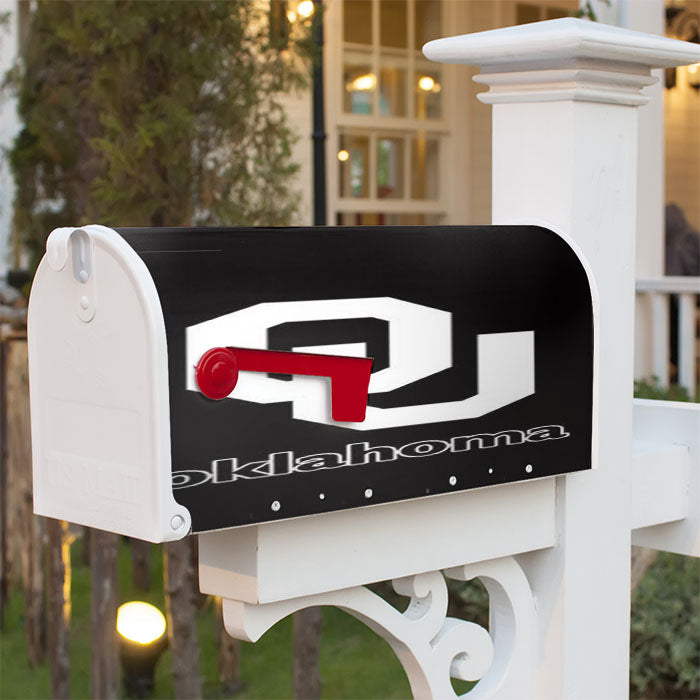 Oklahoma Sooners Black Logo Magnetic Mailbox Cover 18" X 21" Outdoor Decor