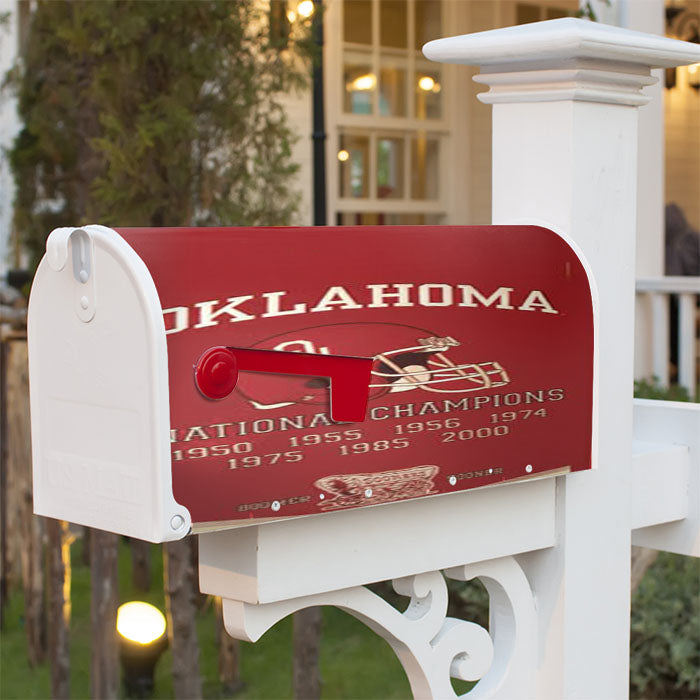 Oklahoma Sooners Championship Banner Magnetic Mailbox Cover 18" X 21" Outdoor Decor