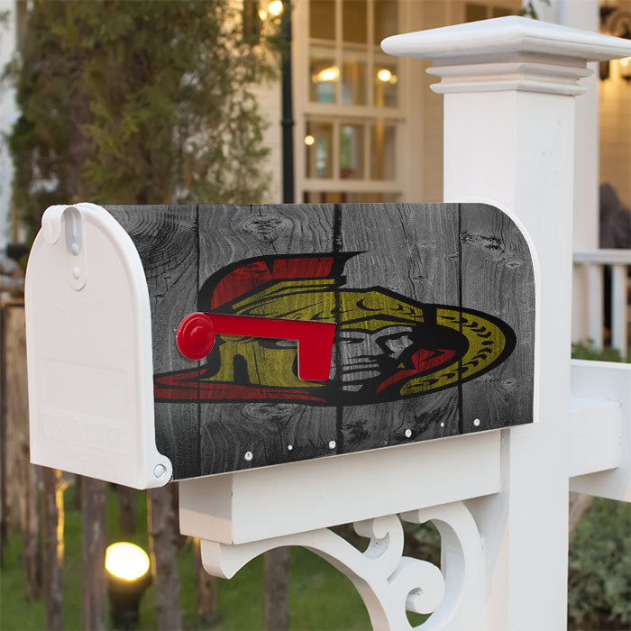 Ottawa Senators Nhl Wood Logo Dark Wood Wallpaper Magnetic Mailbox Cover 18" X 21" Outdoor Decor