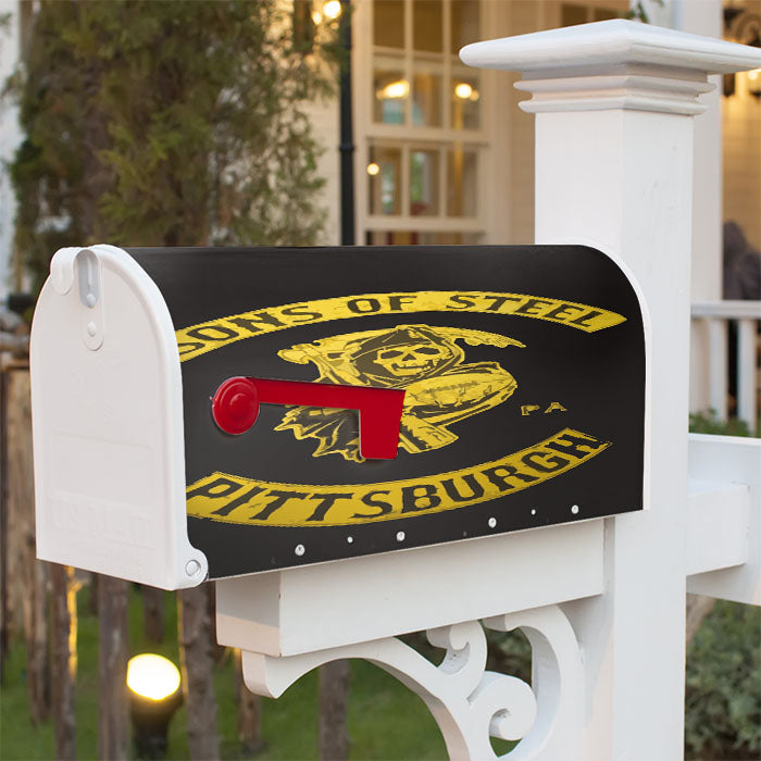Pittsburgh Sons Of Steel Magnetic Mailbox Cover 18" X 21" Outdoor Decor