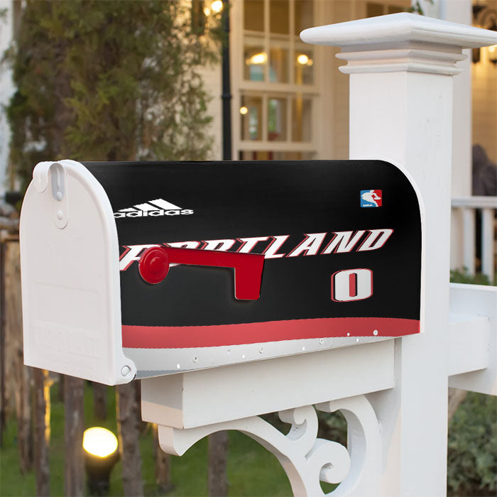 Portland Nba Number Zero Jersey Wallpaper Magnetic Mailbox Cover 18" X 21" Outdoor Decor