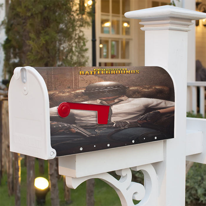 Pubg Helmet Guy Magnetic Mailbox Cover 18" X 21" Outdoor Decor