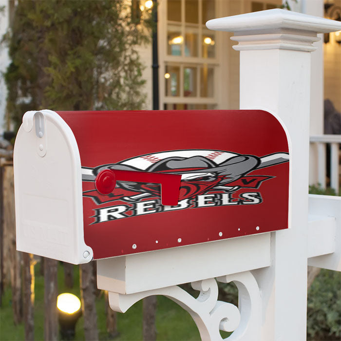 Rebels Baseball Logo Red Magnetic Mailbox Cover 18" X 21" Outdoor Decor