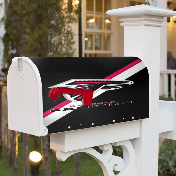 Red White Line Atlanta Falcons Magnetic Mailbox Cover 18" X 21" Outdoor Decor