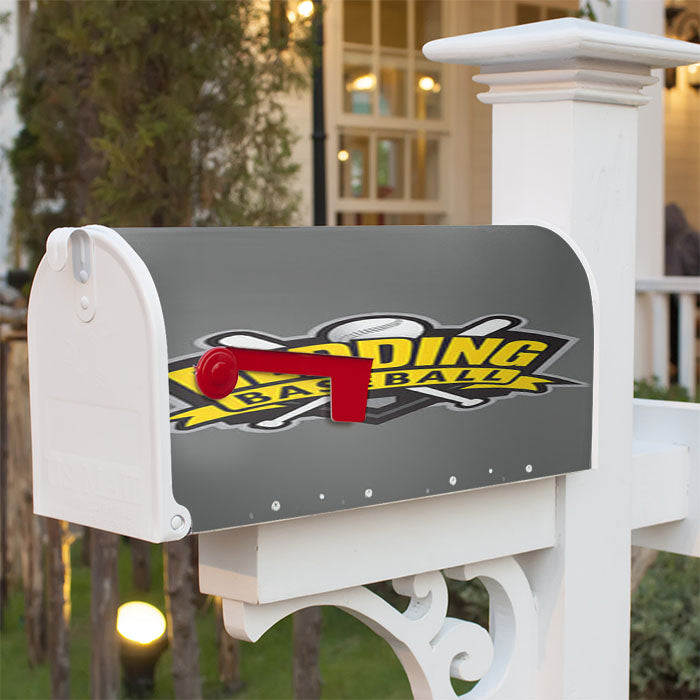 Redding Baseball Logo Gray Magnetic Mailbox Cover 18" X 21" Outdoor Decor