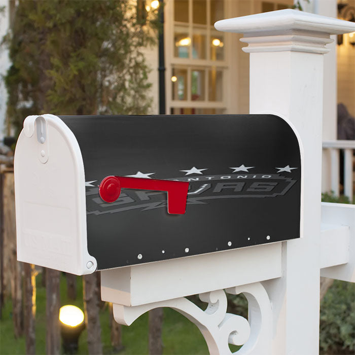 San Antonio Spurs Black Magnetic Mailbox Cover 18" X 21" Outdoor Decor