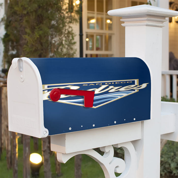 Sandiego Padres Baseball Logo Blue Magnetic Mailbox Cover 18" X 21" Outdoor Decor