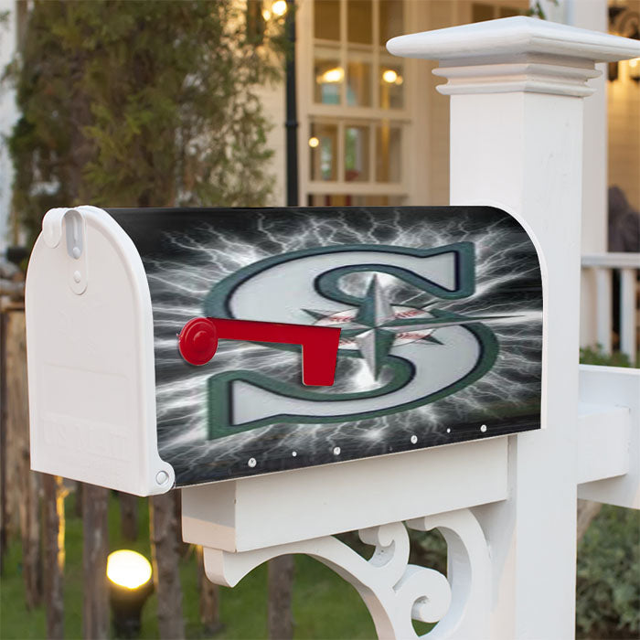 Seattle Mariners Mlb Logo Magnetic Mailbox Cover 18" X 21" Outdoor Decor