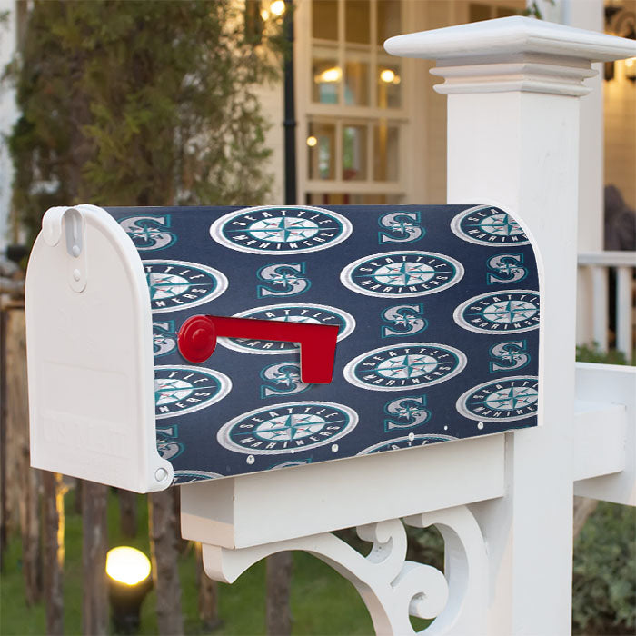 Seattle Mariners Pattern Magnetic Mailbox Cover 18" X 21" Outdoor Decor