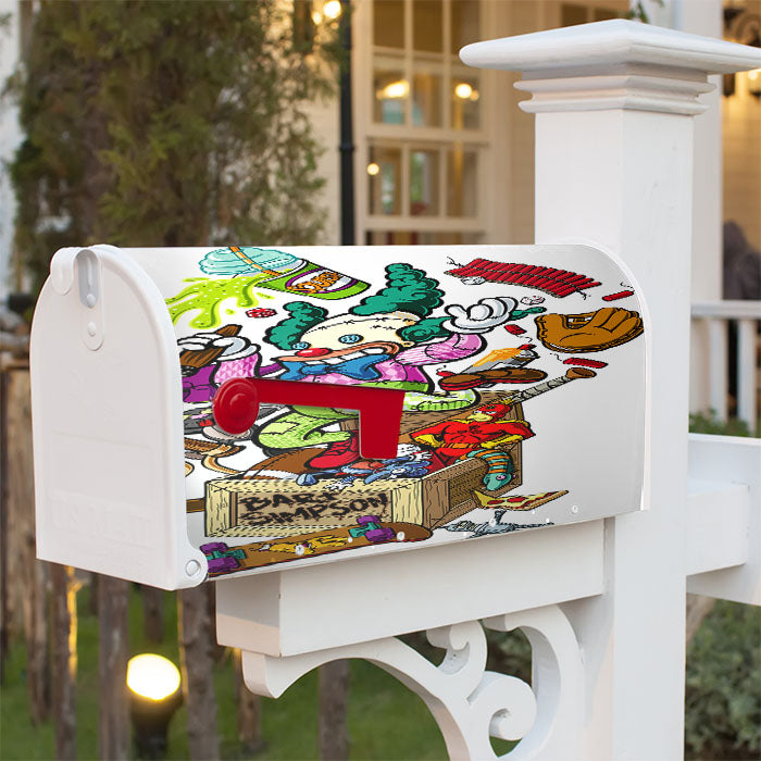 Simpsons Bar Santa Cruz Skateboards Art Magnetic Mailbox Cover 18" X 21" Outdoor Decor