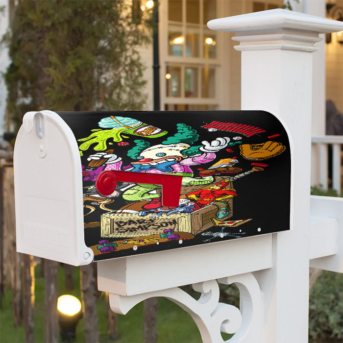 Simpsons Bar Santa Cruz Skateboards Art Black Magnetic Mailbox Cover 18" X 21" Outdoor Decor