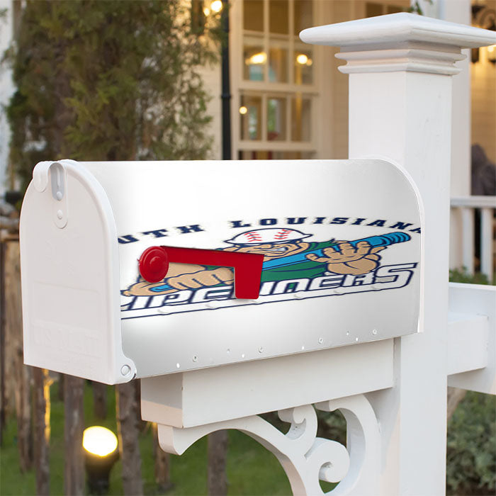 South Louisiana Pipeliners Baseball Logo White Magnetic Mailbox Cover 18" X 21" Outdoor Decor