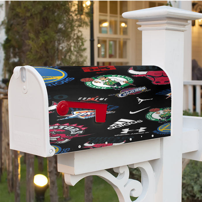 Sport Logo Pattern Nba Magnetic Mailbox Cover 18" X 21" Outdoor Decor