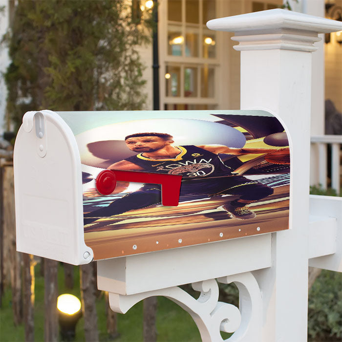 Stephen Curry Dunk Basketball Player Magnetic Mailbox Cover 18" X 21" Outdoor Decor