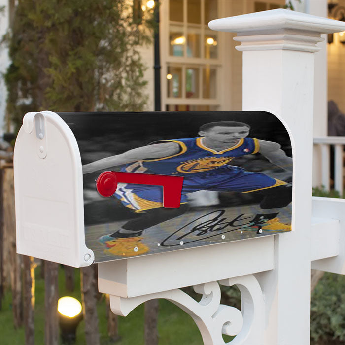 Stephen Curry Grey Blue Gold Magnetic Mailbox Cover 18" X 21" Outdoor Decor