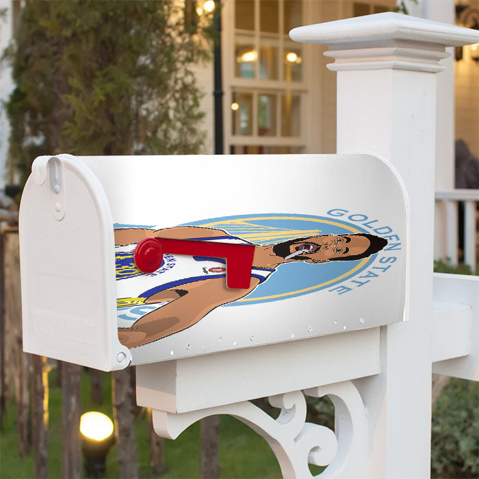 Stephen Curry Warriors Illustration Magnetic Mailbox Cover 18" X 21" Outdoor Decor