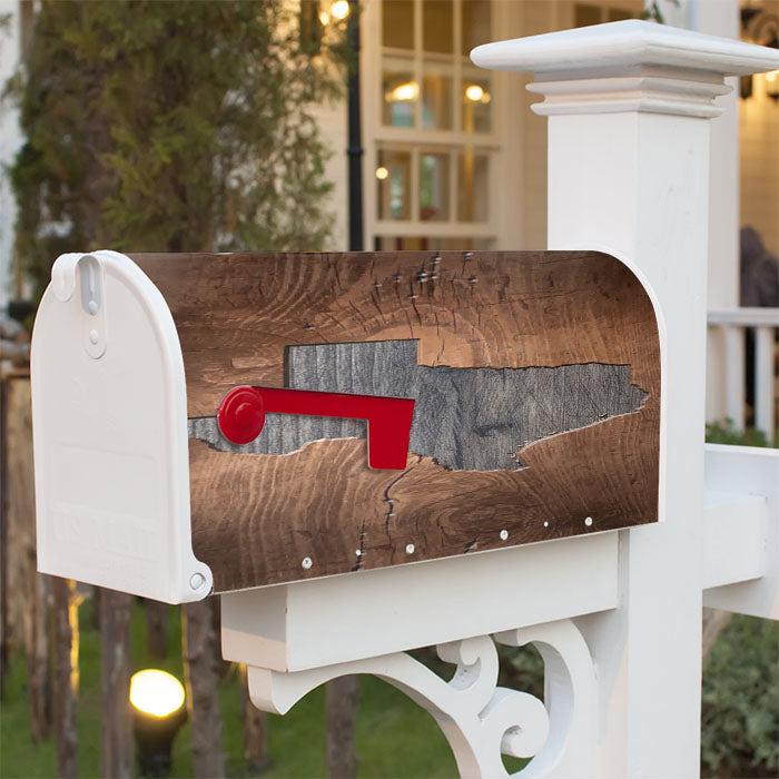 Texas States Map Two Tone Wood Texture Magnetic Mailbox Cover 18" X 21" Outdoor Decor