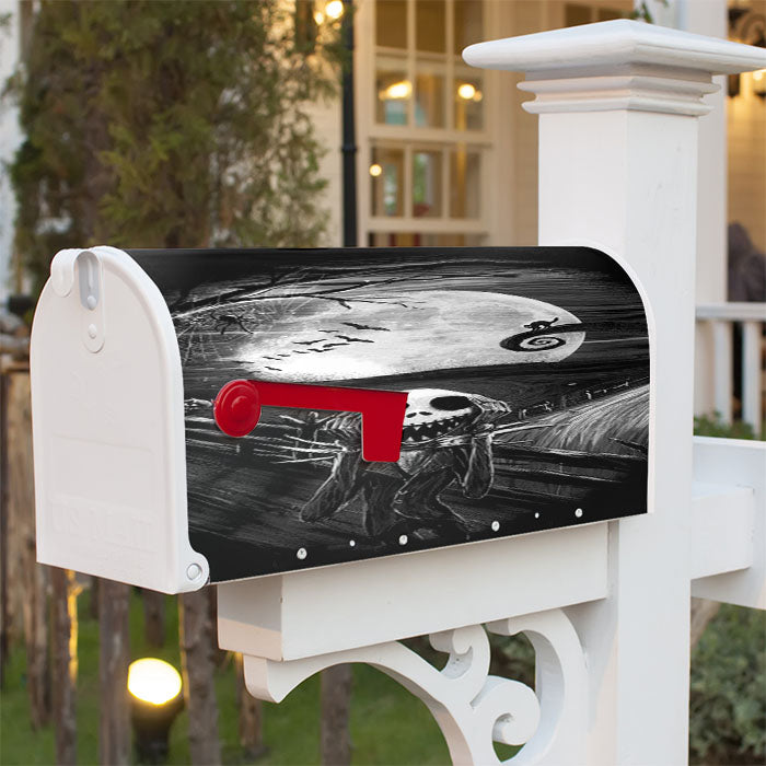 The Scream Nightmare Before Christmas Black Magnetic Mailbox Cover 18" X 21" Outdoor Decor