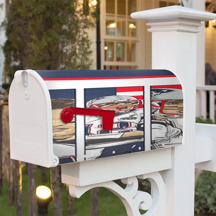 Tom Brady Patriots Nfl Magnetic Mailbox Cover 18" X 21" Outdoor Decor
