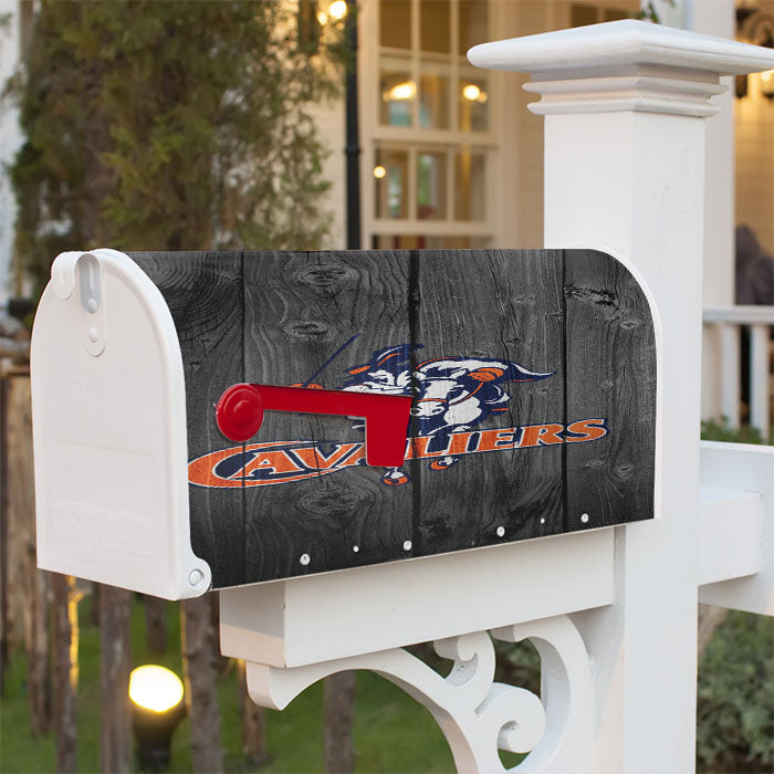 University Of Virginia Cavaliers Logo Dark Wood Wallpaper Magnetic Mailbox Cover 18" X 21" Outdoor Decor