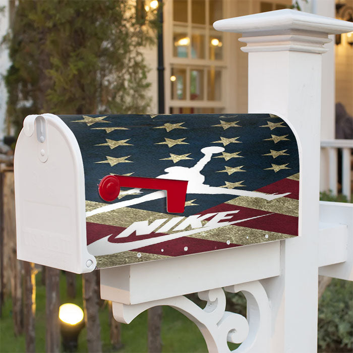 Us Flag Nike Jordan Magnetic Mailbox Cover 18" X 21" Outdoor Decor