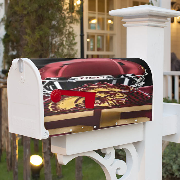 Usc Trojans Football Magnetic Mailbox Cover 18" X 21" Outdoor Decor